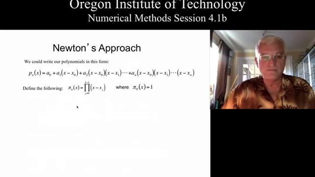 OIT Math 451 session 4.1b-1: Newton Interpolation   1 of  2
