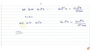 Using induction, prove that  `cos theta · cos 2theta · cos 2^2 theta. ... cos 2^(n-1) theta