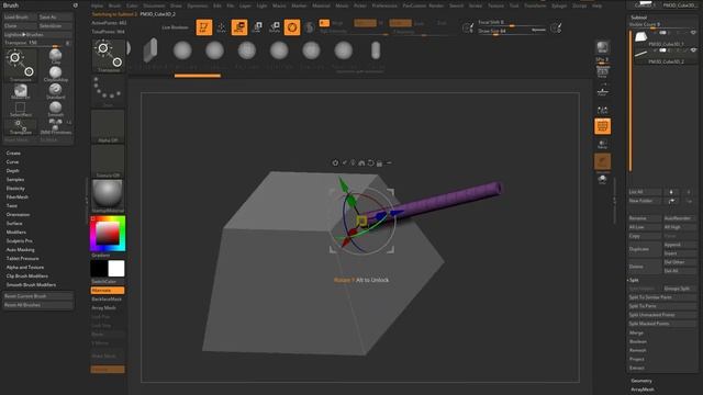 Intro to ZBrush 050 - Gizmo Deformers for quick results and modifying your shapes with precision! (7