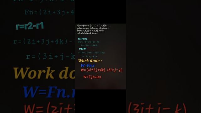 calculate work done when two forces & displacement is given #workdone #ecat #mcat #mdcat #physics