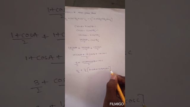 prove that cos^2A/2+cos^2B/2+cos^2C/2=2(1+sinA/2sinB/2sinC/2) |Trigonometry|(Ipe Imp) смотреть онлайн