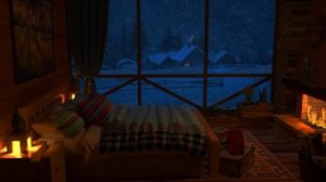 Крепкий сон со звуками метели и камина ❄️ Уютная зимняя атмосфера, снежная буря и шум ветра