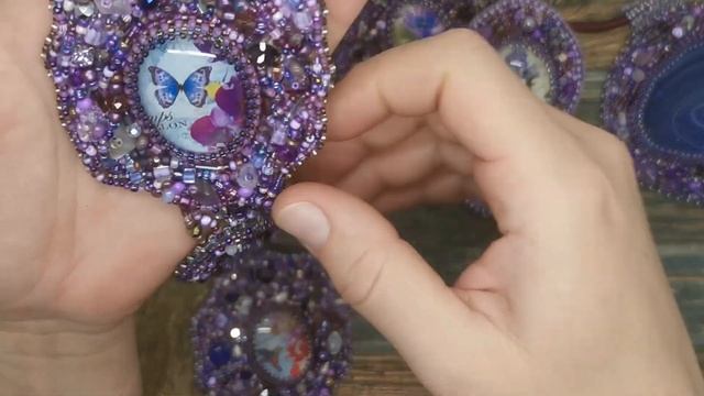 Коллекция украшений Фиолетовая Симфония. Кабошоны, натуральные камни особенности вышивки!