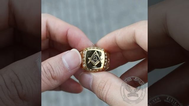 AG Masonic Diamond Stainless Steel Ring смотреть онлайн