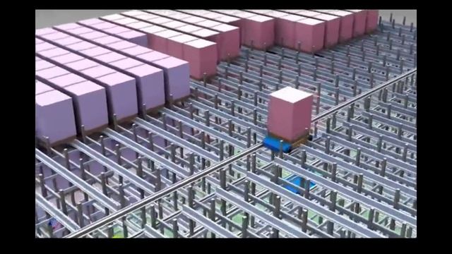 Работа системы «М Systems» (радиошаттл для склада и несущая платформа) #стеллажи