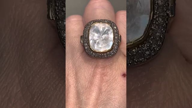 Шикарный крупный перстеньГорный хрусталь 15/12мми бриллианты19 раз(размер можно скорректировать) смотреть онлайн