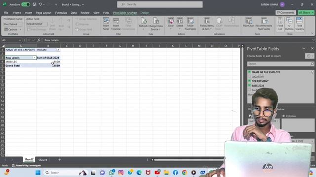 session 11 Ms Excel insert tab recommended pivot table #msexcelinserttab#recommended #pivottable