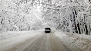 Красивейшая Сказочная Заснеженная дорога на Лаго-Наки (Адыгея) и покатушки на ватрушках с семьёй :)
