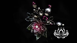 LLL-LenaLentaLepestok. LLL0124 Цветы Канзаши на волосы Ваши Шпилька для волос ручной работы "Аника"