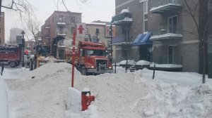 Канада | Монреаль. Уборка снега шнекороторной машиной