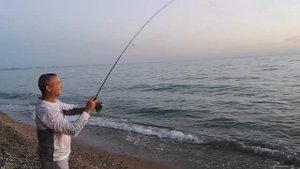 Rockfishing. Вываживание трофея, Чёрное Море. Горбыль на спиннинг.