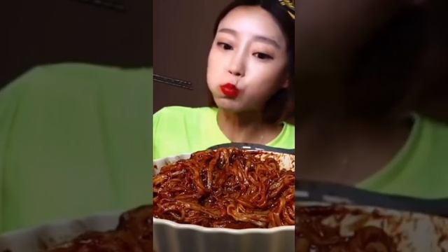 Asmr Spicy Black Bean Noodles Kimchi🇰🇷🍯🌿