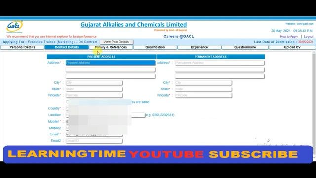 GACL Senior Officer & Executive Trainee Recruitment 2021 |GACL Senior Officer Apply Online Form 202