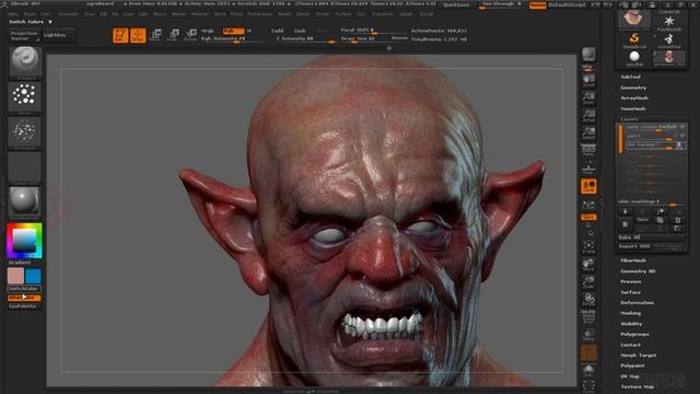 Уроки по ZBrush 4R7. Занятие 24. Layers (слои) _ Аника