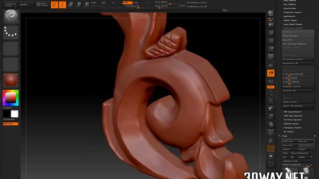 Уменьшение количества полигонов в ZBRUSH для ЧПУ ( 3д принтера)02