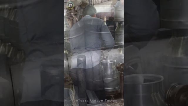 Процесс массового производства молочных банок