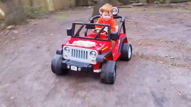 Roscoes new red jeep power wheels смотреть онлайн