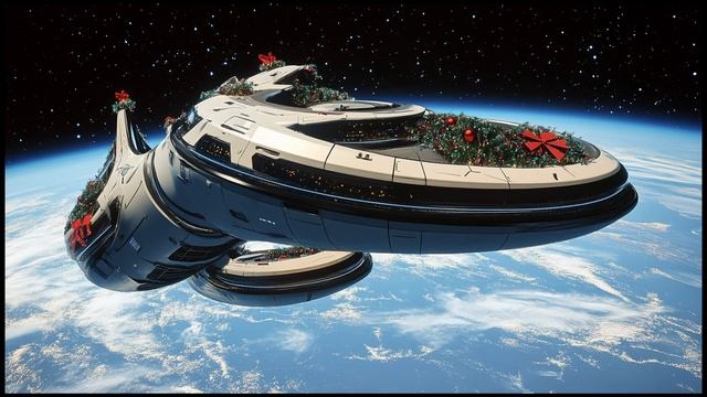 Future Christmas season spaceship