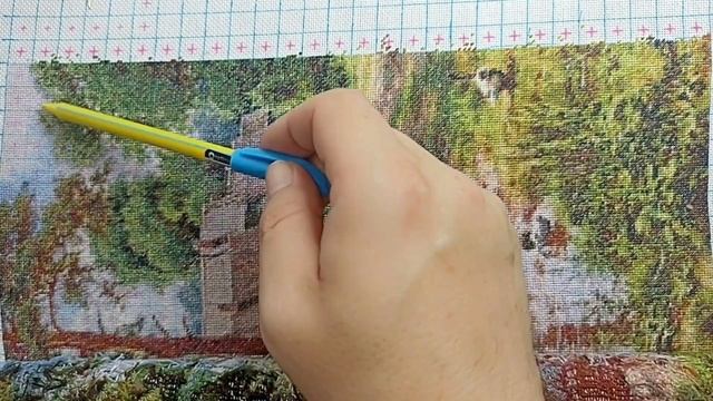 Гуси на краю деревни/60% готовой работы #вышивка #вышивкакрестиком #александрстич #многоцветка