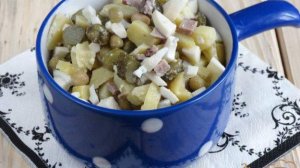 Салат Оливье с отварным языком