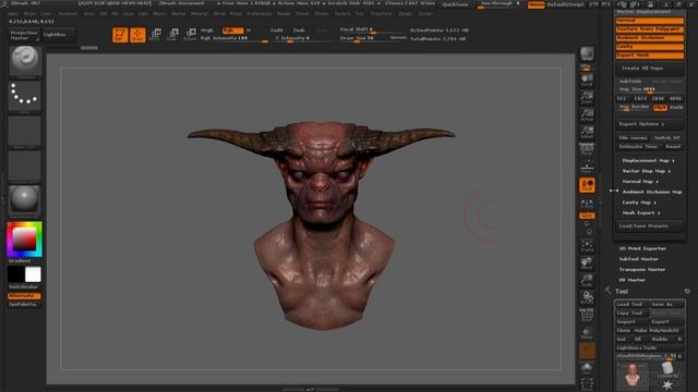 Уроки по ZBrush 4R7. Занятие 33. Генерация карт нормалей _ Аника