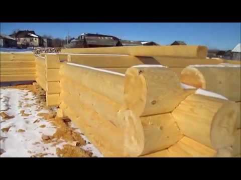 Моя работа сруб дома из полулафета
