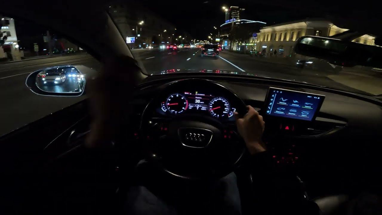 2016 Audi A6 C7 / Ауди А6 С7 рестайлинг 1.8 турбо AT 189 л.с. | Ночной тест-драйв от первого лица