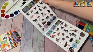 Наклейки Мир животных 100наклеек