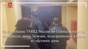 Полицейские в Одинцове задержали двоих мужчин, подозреваемых в краже из частного дома