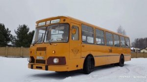 Лиаз-677. Зимняя атмосфера под "звон бутылок"