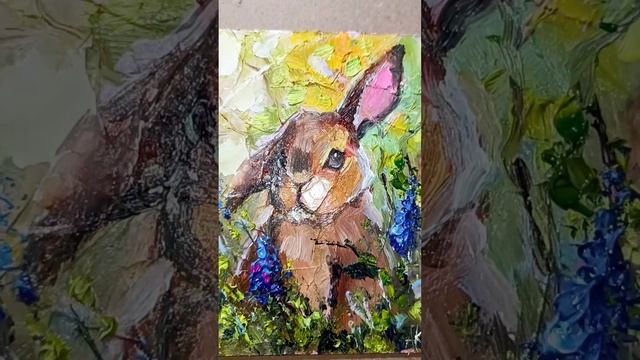 Как нарисовать кролика масляными красками.