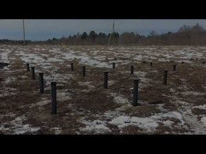 Монтаж свайно-винтовго фундамента под дом в деревне Ялгуба в Карелии.