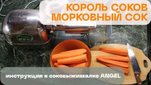 Свежевыжатый морковный сок - полная инструкция по выжиманию на ANGEL