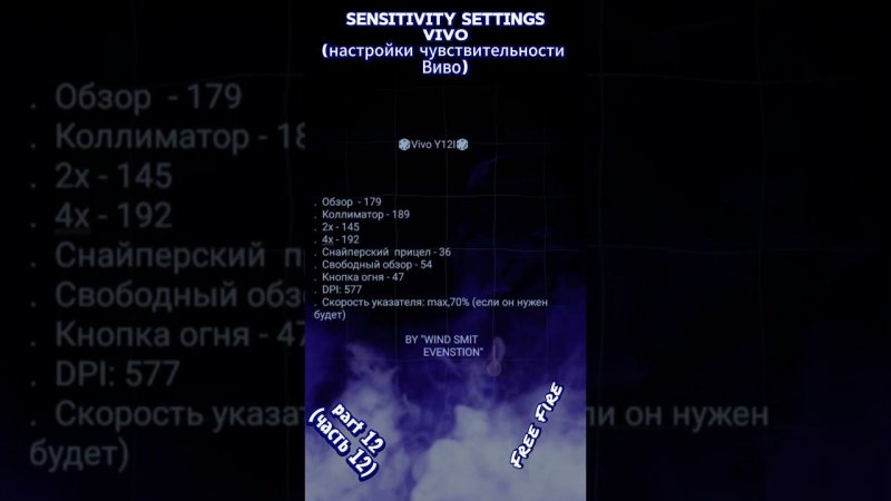 (ч.12)ТОП-27 НАСТРОЕК НА ВИВО Vivo Фри Фаер! | чувствительности на все телефоны в Free Fire #фрифаер