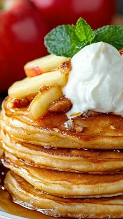 🍏Яблочные оладушки на кефире 🥞