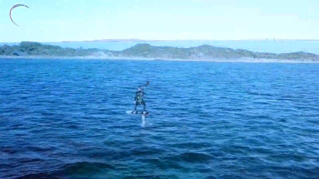 Drone footage of Kite Hydrofoiling