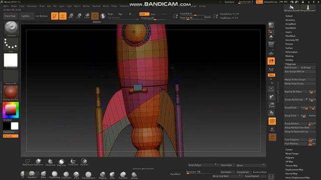 как порезать 3d модель zbrush на части с закрытыми плоскостями и правильной топо