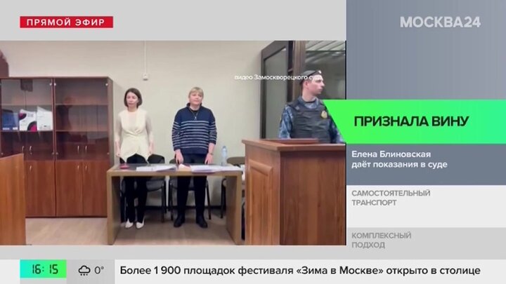 Елена Блиновская признала вину по делу об уклонении от уплаты налогов