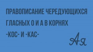 Правописание чередующихся гласных О и А в корнях -КОС- и -КАС-. Видеоурок по русскому языку 6 класс