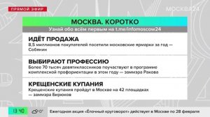 Новости часа: Собянин сообщил о 8,5 миллионах посетителей московских ярмарок за год