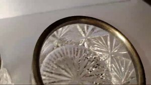 Вазы хрустальные с мельхиоровыми ободками СССР