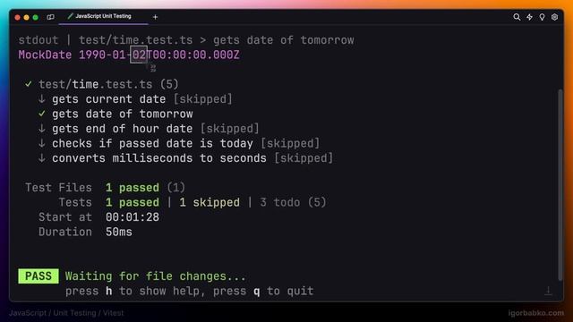 JavaScript Unit тестирование для новичков #11 - Тестирование функции tomorrow
