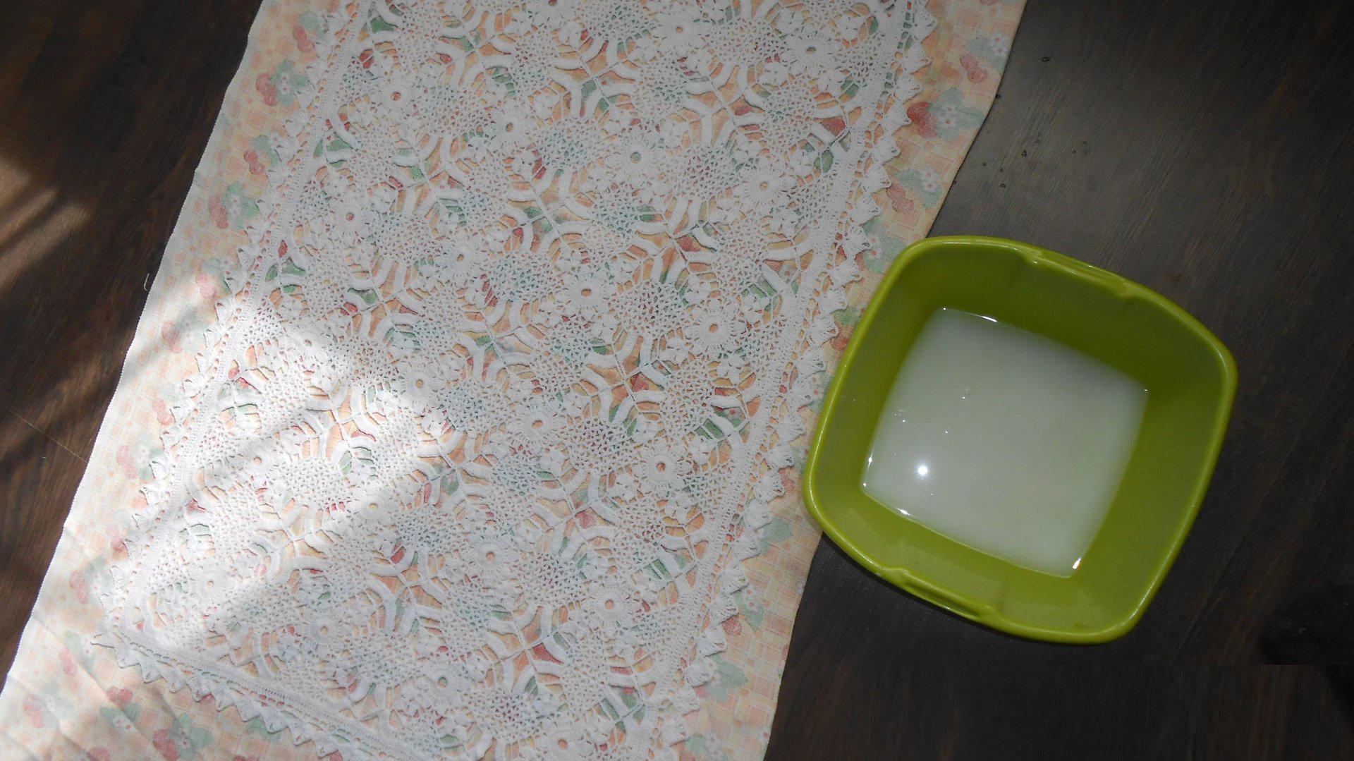 Как накрахмалить вязаную ажурную скатерть. МК Марьюшка