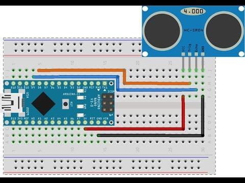 Ультрозвуковой дальномер HC SR04. Подключение его к Arduino nano