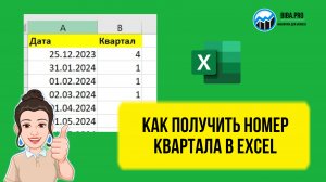 Как определить номер квартала в Excel из даты. Урок по шагам для начинающих.