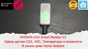 Zigbee датчик CO2, VOC, температуры и влажности EFFEKTA CO2 Smart Monitor V3  для умного дома.