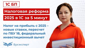 Налоговая реформа 2025 в 1С за 5 мин — выпуск от 16.01.2025. Налог на прибыль с 2025