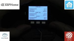 Настройка датчиков BME280, DHT22, SHT21, DS18b20, BMP180 на M5Staсk ESP32 в ESPHome и Home Assistant