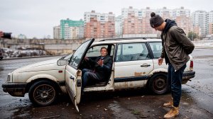 Дедушка не в силах оживить свой убитый Пассат на пенсию