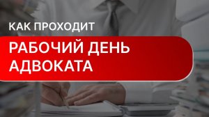 Как проходит рабочий день адвоката? Адвокат рассказывает о своей работе